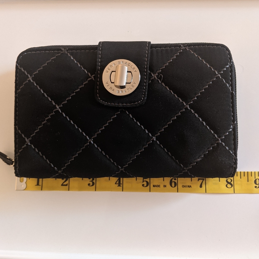 Vera Bradley Black Quilted Wallet - Picture 3 of 8